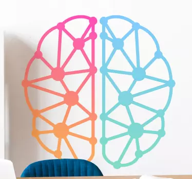 Autocollant science structure cérébrale colorée - TenStickers