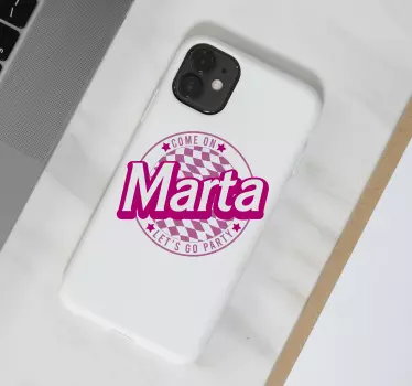 Autocollant téléphone nom Allons faire la fête - TenStickers