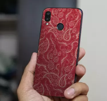 Autocollant téléphone paisley rouge - TenStickers