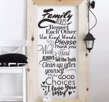 Autocollant texte houserules - TenStickers