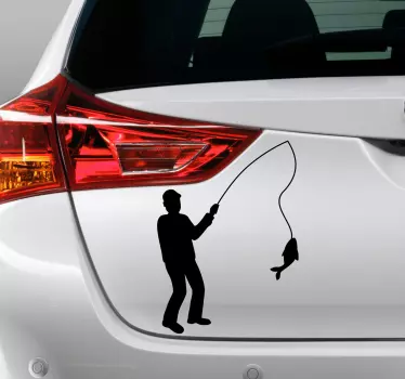 Sticker Forme Silhouette Pêcheur - TenStickers