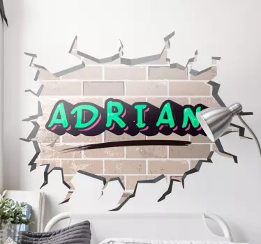 Autocollant Urbain Graffiti de mur de brique - TenStickers