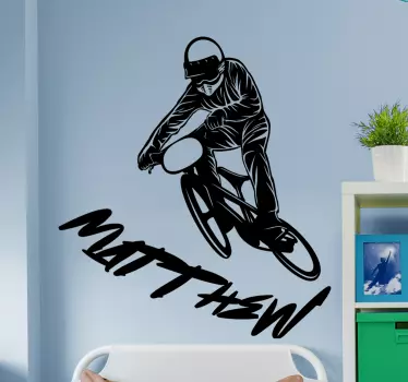 Autocollant Urbain Nom de graffiti avec vélo - TenStickers