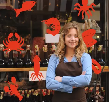 Sticker Entreprise Silhouettes Poissons - TenStickers