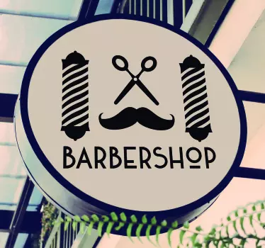 Sticker Entreprise Symboles Barbier - TenStickers