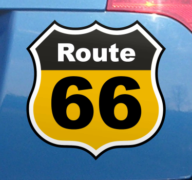 Autocollant Voiture 66 parcours avec symbole - TenStickers