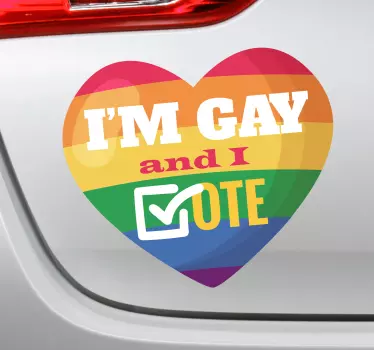 Autocollant Voiture Arc-en-ciel Je suis Gay - TenStickers