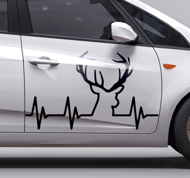 Autocollant Voiture Battement de coeur de cerf - TenStickers