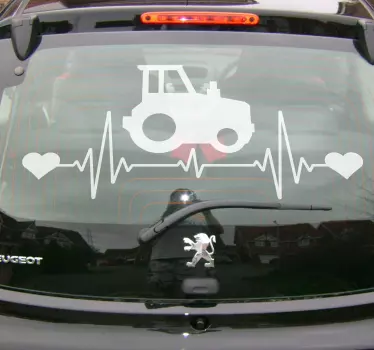 Autocollant Voiture Battement de coeur du tracteur - TenStickers