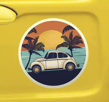 Sticker voiture bienvenue dans la voiture des années 70 - TenStickers