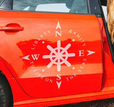 Autocollant Voiture Boussole avec valeurs - TenStickers