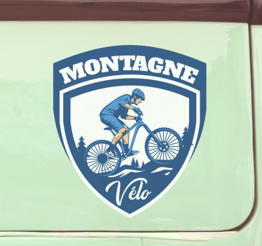 Autocollant voiture Cycliste montagne - TenStickers