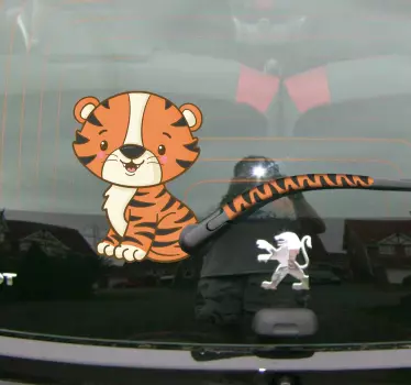 Sticker Voiture Dessin bébé tigre - TenStickers