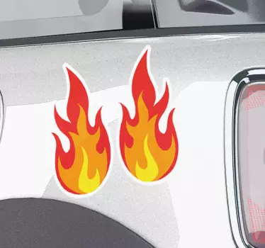 Sticker Vélo Double flammes - TenStickers