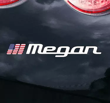Autocollant Voiture Drapeau États-Unis et prénom personnalisé - TenStickers
