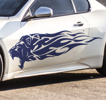 Autocollant Voiture Lion tribal - TenStickers