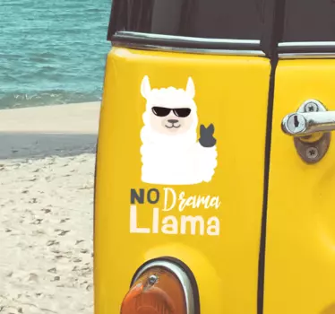 Sticker Voiture No Drama Llama - TenStickers
