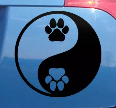 Autocollant Voiture Patte de chien yin yang - TenStickers