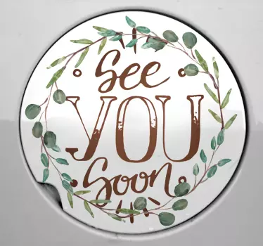 Sticker Voiture See you soon eucalyptus - TenStickers