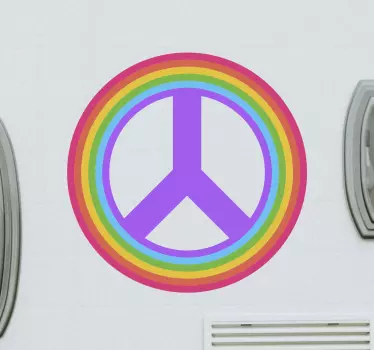 Autocollant Voiture Signe de paix arc-en-ciel - TenStickers
