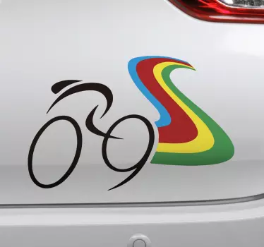 Sticker pour voiture dessin silhouette de cycliste - TenStickers