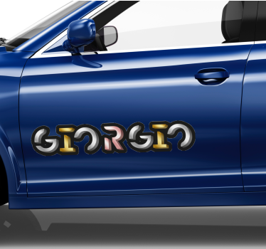 Autocollant Voiture Style de police d'or d'argent de maquette 3d - TenStickers