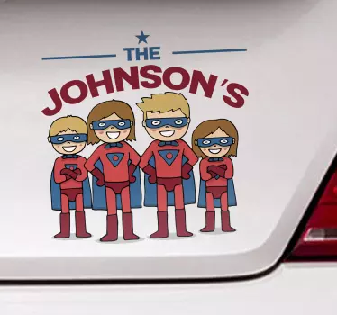 Autocollant Voiture Super famille - TenStickers