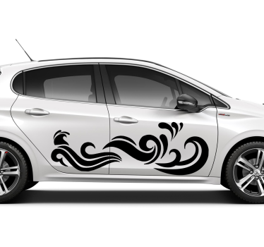 Autocollant Voiture Vagues éclaboussent les couleurs - TenStickers