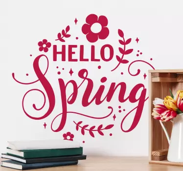 Bonjour stickers muraux floral printemps - TenStickers