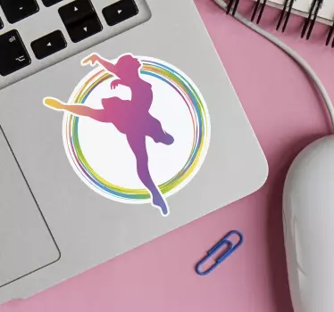 Sticker ordinateur portable silhouette danseuse de ballet - TenStickers