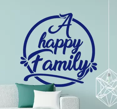 Décoration murale de texte maison famille heureuse - TenStickers
