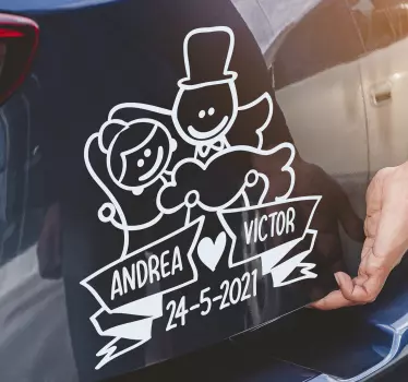 Dessins copains avec nom sticker stickers mariage - TenStickers