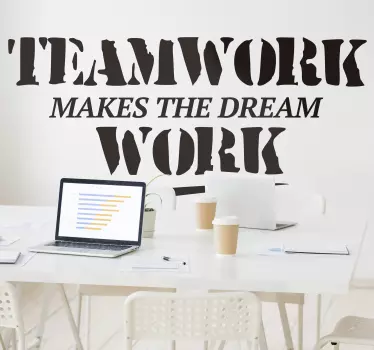Fait le sticker de mur de bureau de travail de rêve - TenStickers