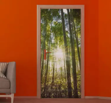 Autocollant forêt porte en verre flash - TenStickers