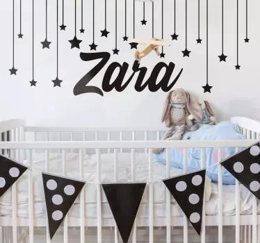 Nuit étoilée avec nom stickers pour enfant - TenStickers