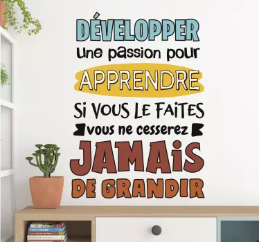 Passion pour l'apprentissage fr sticker mural de motivation - TenStickers