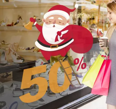 Sticker affiche Père Noël soldes - TenStickers