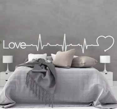 Sticker amour électrocardiogramme "Love" - TenStickers