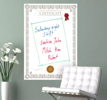 Sticker ardoise blanche diplome - TenStickers