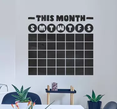 Ardoise Adhésive Calendrier - TenStickers