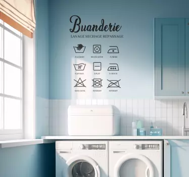 Sticker buanderie icônes de lavage  - TenStickers