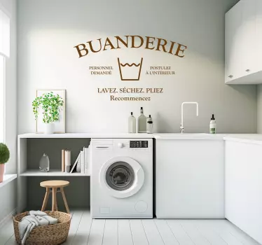 Sticker buanderie panneau de lessive vintage - TenStickers