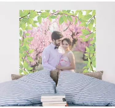 Sticker cadre fleur romantique encadrée - TenStickers