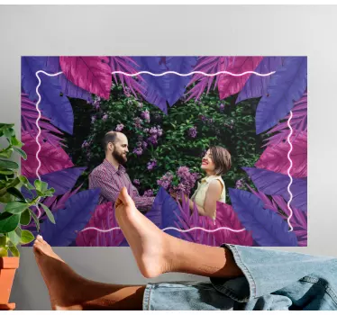 Sticker cadre fleuri vibrant - TenStickers