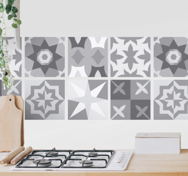 Sticker carrelage nuances de gris - TenStickers