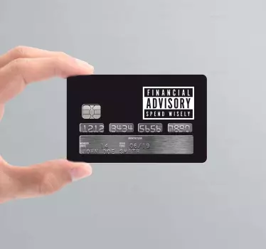 Sticker Carte Bancaire Avertissement de carte de crédit noir - TenStickers