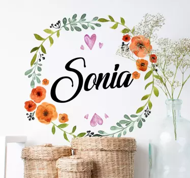 Sticker personnalisé floral cercle - TenStickers