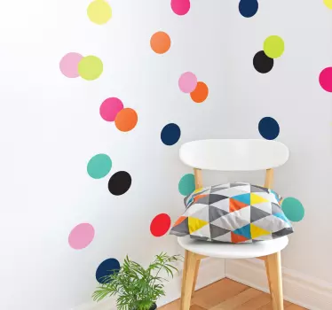 Sticker géométrique cercles colorés - TenStickers