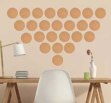 Sticker géométrique cercles  effet liège - TenStickers