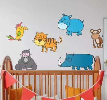 Sticker Maison Animaux qui Dorment - TenStickers
